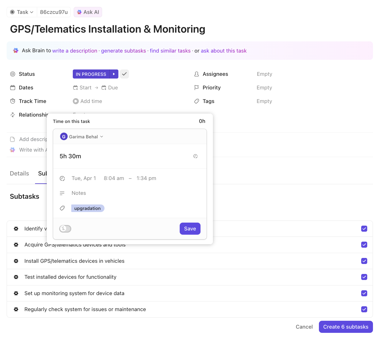 Using ClickUp for fleet management